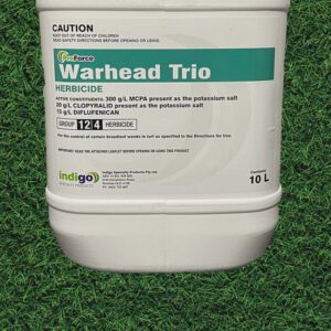 Proforce Warhead Trio (300 g/L MCPA present as the potassium salt 20 g/L CLOPYRALID present as the potassium salt 15 g/L DIFLUFENICAN)